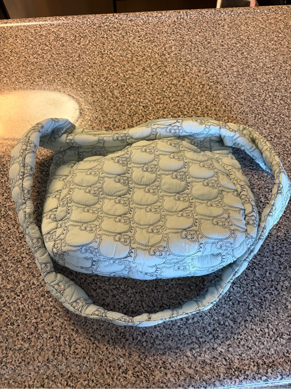 Hello Kitty Light Blue Quilted Crossbody Tote